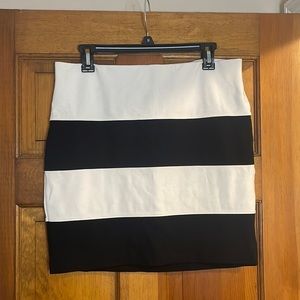 Loft black & white body con skirt
